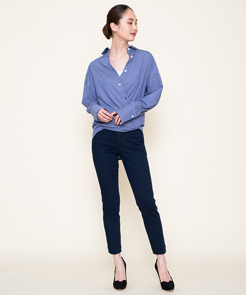 MARIEBELLE JEAN(マリベルジーン)の「MARIEBELLE JEAN ビック2WAYシャツ 33173802(シャツ/ブラウス・レディース・ブルー/ネイビー/ホワイト・S/XS)」の14枚目の写真