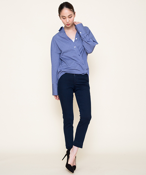 MARIEBELLE JEAN(マリベルジーン)の「MARIEBELLE JEAN ビック2WAYシャツ 33173802(シャツ/ブラウス・レディース・ブルー/ネイビー/ホワイト・S/XS)」の15枚目の写真