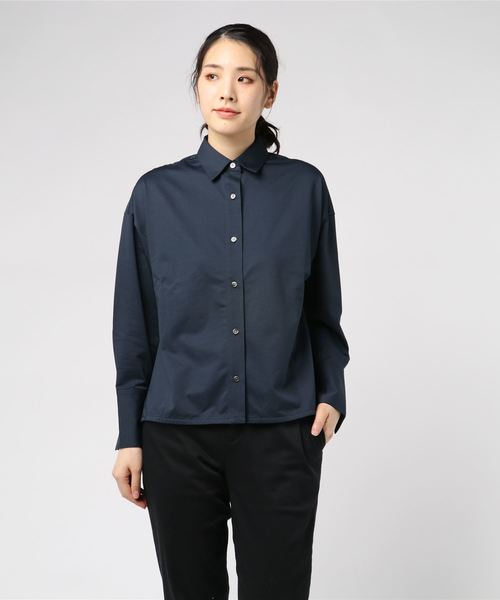 MARIEBELLE JEAN(マリベルジーン)の「MARIEBELLE JEAN ビック2WAYシャツ 33173802(シャツ/ブラウス・レディース・ブルー/ネイビー/ホワイト・S/XS)」の3枚目の写真