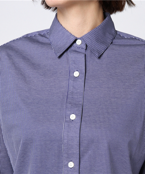 MARIEBELLE JEAN(マリベルジーン)の「MARIEBELLE JEAN ビック2WAYシャツ 33173802(シャツ/ブラウス・レディース・ブルー/ネイビー/ホワイト・S/XS)」の4枚目の写真