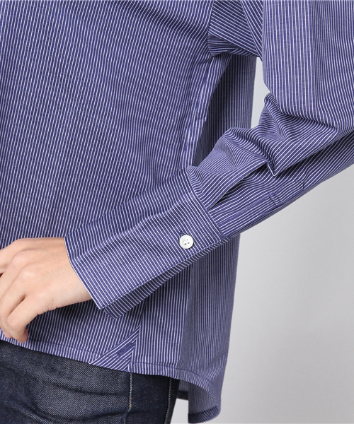 MARIEBELLE JEAN(マリベルジーン)の「MARIEBELLE JEAN ビック2WAYシャツ 33173802(シャツ/ブラウス・レディース・ブルー/ネイビー/ホワイト・S/XS)」の5枚目の写真