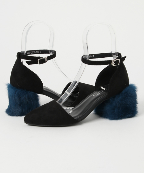 laboratory work（ラボラトリーワーク）の「ファーヒールストラップ付きパンプス（パンプス・レディース・ライトオリーブ/バーガンディー/ブラック・MEDIUM/LARGE）」の8枚目の写真