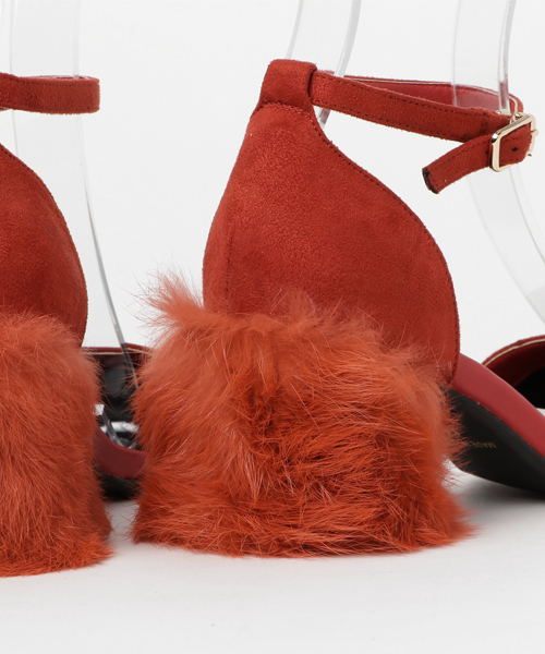 laboratory work（ラボラトリーワーク）の「ファーヒールストラップ付きパンプス（パンプス・レディース・ライトオリーブ/バーガンディー/ブラック・MEDIUM/LARGE）」の7枚目の写真