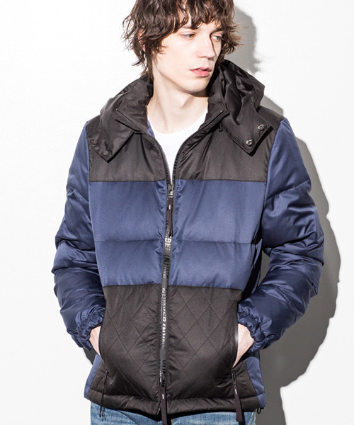 NUMBER (N)INE DENIM(ナンバーナインデニム)の「NUMBER (N)INE DENIM(ナンバーナインデニム)リップストップダウンジャケット(ダウンジャケット/コート・メンズ・ブラック/ネイビー・SMALL/MEDIUM/LARGE)」の2枚目の写真