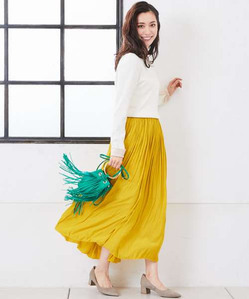 RIVE DROITE（リヴドロワ）の「ギャザースカート（スカート・レディース・ネイビー/イエロー/エメラルド・0）」の3枚目の写真
