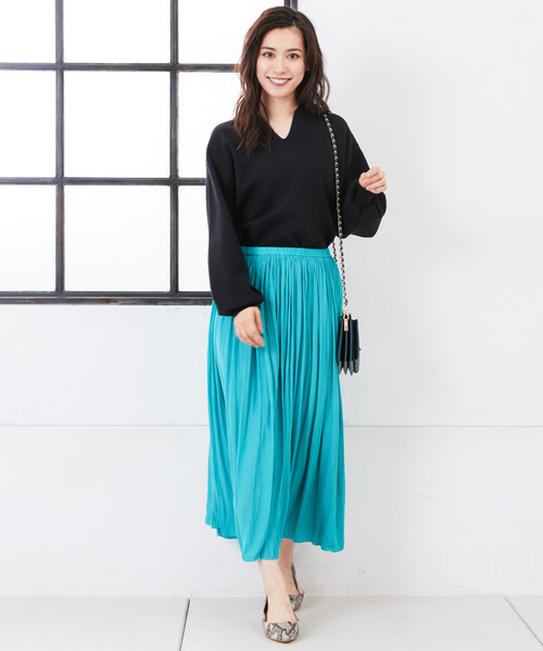 RIVE DROITE（リヴドロワ）の「ギャザースカート（スカート・レディース・ネイビー/イエロー/エメラルド・0）」の9枚目の写真