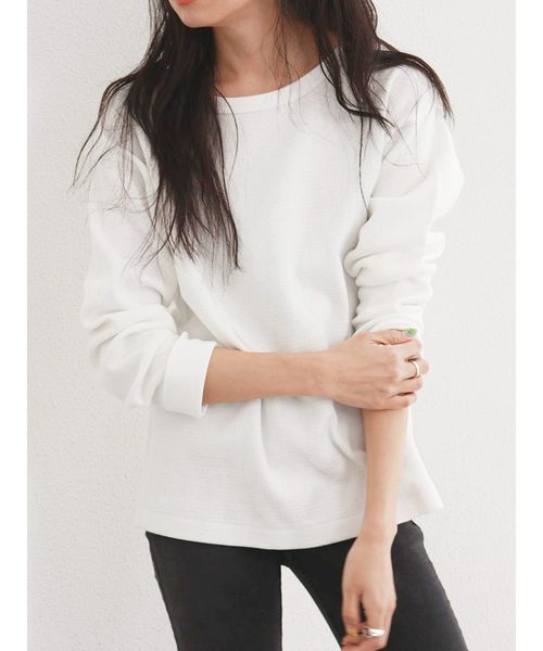 Ungrid（アングリッド）の「ハニカムロングスリーブTee（Tシャツ/カットソー・レディース・オフホワイト/グレー/ブラック/モカ・FREE）」の14枚目の写真