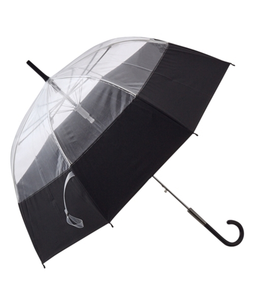 Francfranc フランフラン の 雨傘 プリュイ バイカラー ビニール傘 58cm ブラック 長傘 Wear