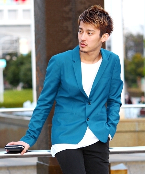 WEGO(ウィゴー)の「ノッチド2Bテーラードジャケット(テーラードジャケット・メンズ・ブラック/ライトグレー/ターコイズブルー・SMALL/MEDIUM/LARGE)」の3枚目の写真