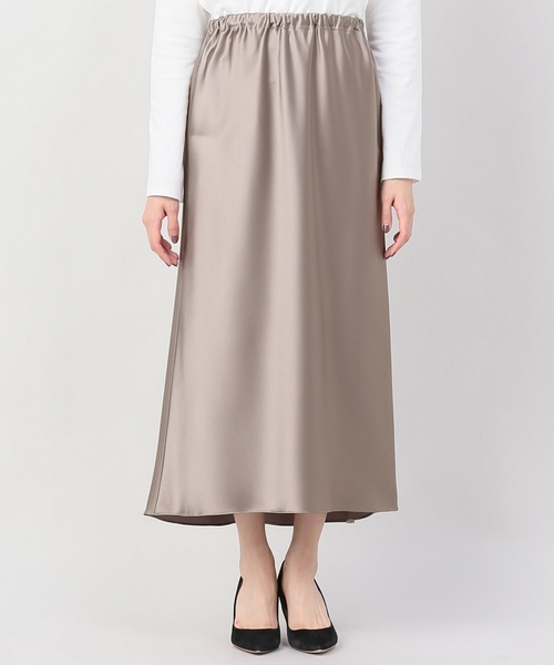 plage（プラージュ）の「Satin Bias ロングスカート◆（スカート・レディース・チャコールグレー/ベージュ・FREE）」の9枚目の写真