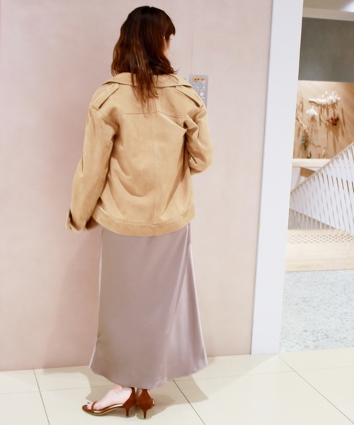 plage（プラージュ）の「Satin Bias ロングスカート◆（スカート・レディース・チャコールグレー/ベージュ・FREE）」の13枚目の写真