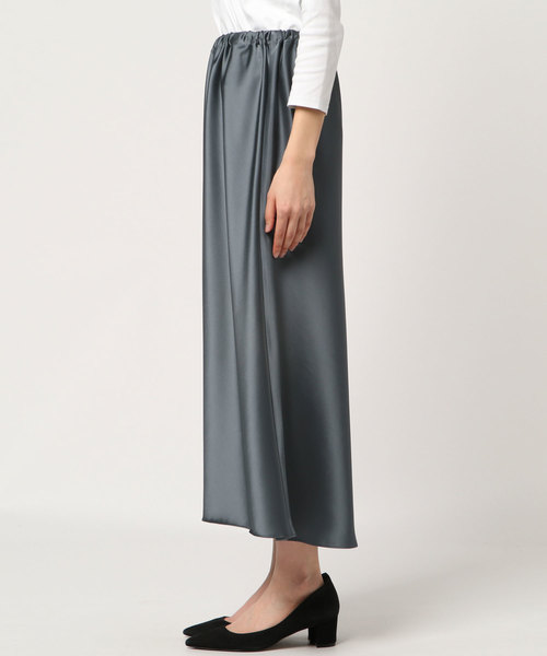 plage（プラージュ）の「Satin Bias ロングスカート◆（スカート・レディース・チャコールグレー/ベージュ・FREE）」の3枚目の写真