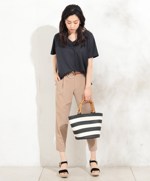 un dix cors（アンディコール）の「バンブーハンドルカゴBAG（かごバッグ・レディース・その他19/グレー・ﾌﾘ-）」の8枚目の写真