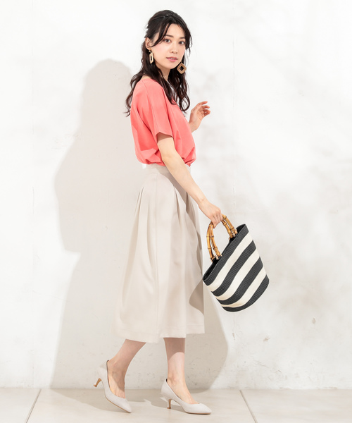 un dix cors（アンディコール）の「バンブーハンドルカゴBAG（かごバッグ・レディース・その他19/グレー・ﾌﾘ-）」の9枚目の写真