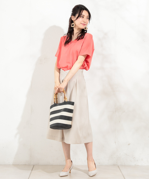 un dix cors（アンディコール）の「バンブーハンドルカゴBAG（かごバッグ・レディース・その他19/グレー・ﾌﾘ-）」の11枚目の写真