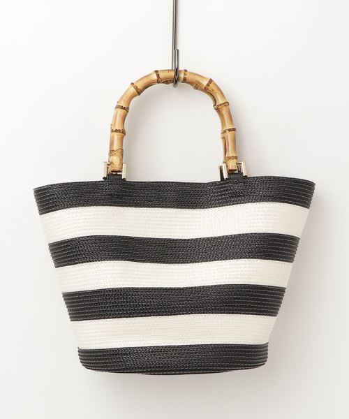 un dix cors（アンディコール）の「バンブーハンドルカゴBAG（かごバッグ・レディース・その他19/グレー・ﾌﾘ-）」の6枚目の写真