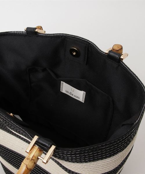 un dix cors（アンディコール）の「バンブーハンドルカゴBAG（かごバッグ・レディース・その他19/グレー・ﾌﾘ-）」の3枚目の写真