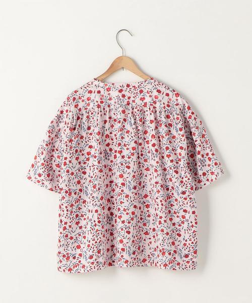 coen（コーエン）の「コットンサテン小花柄ブラウス(フラワープリントブラウス)（シャツ/ブラウス・レディース・ネイビー/レッド・FREE）」の7枚目の写真