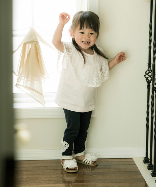 Catherine Cottage（キャサリンコテージ）の「レースモチーフレギンス（レギンス/スパッツ・キッズ・ピンク/ライラック/ブラック/ネイビー/グレー/サックスブルー・100/110/120/130/140/90）」の11枚目の写真