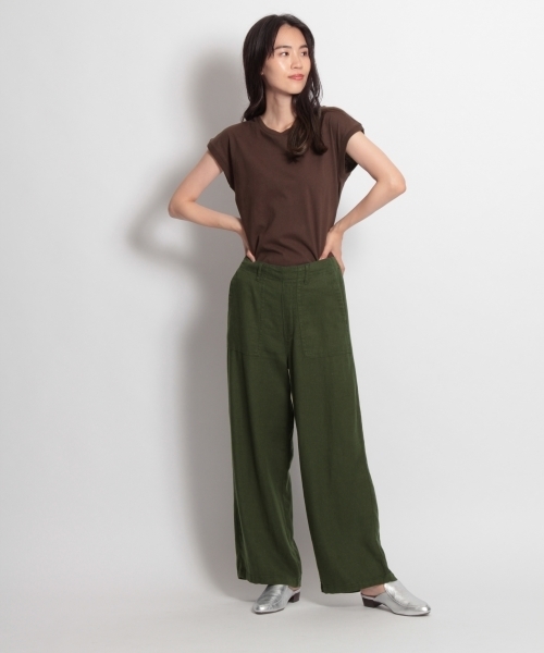 niko and...（ニコアンド）の「USAコットンフレンチ袖UVプルオーバー（Tシャツ/カットソー・レディース・ダークブラウン/レッド/マスタード/アイボリー/ベージュ/ブラック・MEDIUM/LARGE）」の10枚目の写真