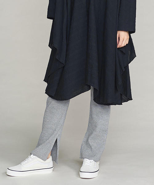 BEAUTY&YOUTH UNITED ARROWS（ビューティーアンドユースユナイテッドアローズ）の「BY コットンリブスリットパンツ о（その他パンツ・レディース・オフホワイト/グレー/ブラック・FREE）」の3枚目の写真