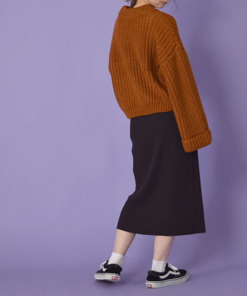 w closet（ダブルクローゼット）の「ケーブルビッグ袖プルオーバー_（ニット/セーター・レディース・ホワイト/モカ/キャメル・FREE）」の19枚目の写真