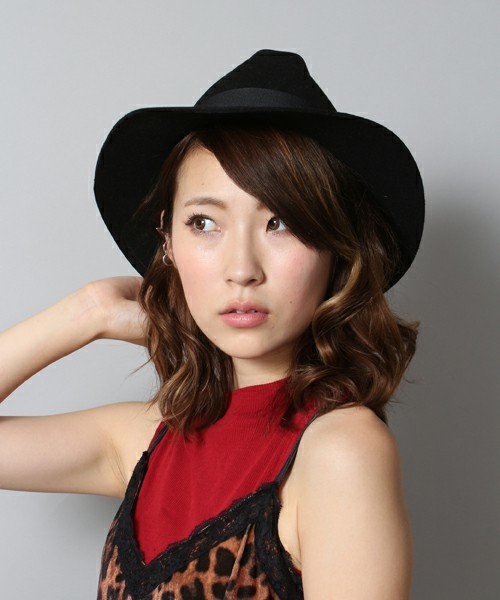 WEGO(ウィゴー)の「WEGO / ツバ広中折れハット(ハット・レディース・ブラック/グレー/キャメル・FREE)」の2枚目の写真