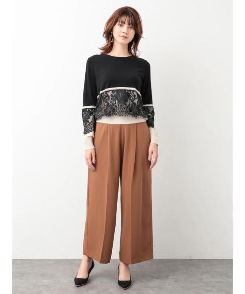 YECCA VECCA(イェッカヴェッカ)の「・配色レースニットプルオーバー(ニット/セーター・レディース・ブラック/ベージュ/グリーン系その他3・FREE)」の11枚目の写真