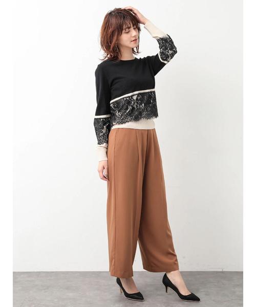 YECCA VECCA(イェッカヴェッカ)の「・配色レースニットプルオーバー(ニット/セーター・レディース・ブラック/ベージュ/グリーン系その他3・FREE)」の10枚目の写真