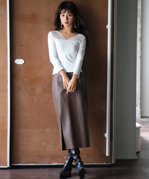 SAISON DE PAPILLON（セゾンドパピヨン）の「レースインナートップス（キャミソール・レディース・ホワイト/ブラック/ブルー/ホワイト系その他/ブラック系その他/モカ/ベージュ系その他・フリー）」の20枚目の写真