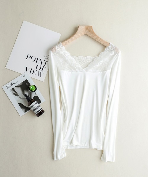 SAISON DE PAPILLON（セゾンドパピヨン）の「レースインナートップス（キャミソール・レディース・ホワイト/ブラック/ブルー/ホワイト系その他/ブラック系その他/モカ/ベージュ系その他・フリー）」の11枚目の写真
