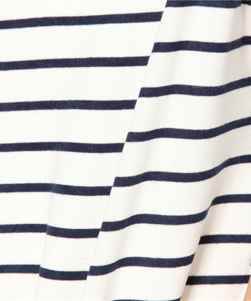 laule'a sunny side store(ラウレアサニーサイドストア)の「VネックイレギュラーヘムボーダーTee(Tシャツ/カットソー・レディース・ブルー/杢グレー/ネイビー/グレー・FREE)」の10枚目の写真