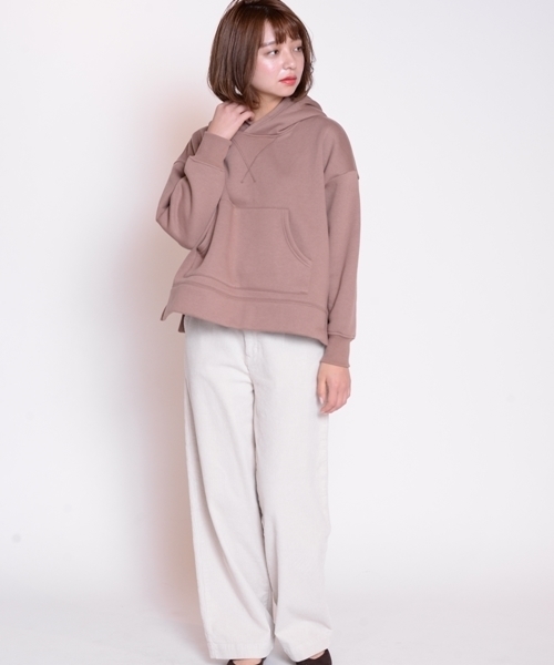 cepo（セポ）の「スリットフーディープルオーバー（パーカー・レディース・ブラック/ベージュ/オフホワイト・M）」の7枚目の写真