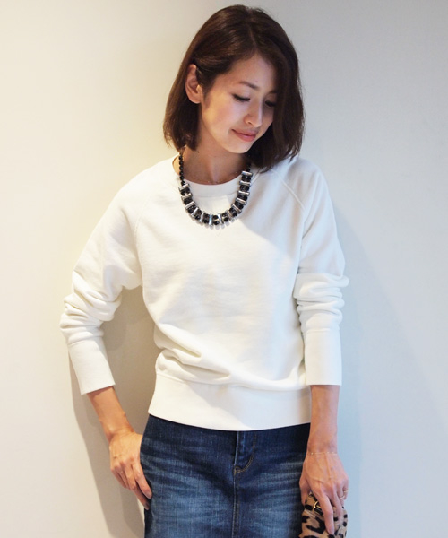 BEAUTY&YOUTH UNITED ARROWS(ビューティーアンドユースユナイテッドアローズ)の「BYSF ジャストサイズスウェットプルオーバー ◆(スウェット・レディース・オフホワイト/ライトグレー/ネイビー・フリー)」の11枚目の写真