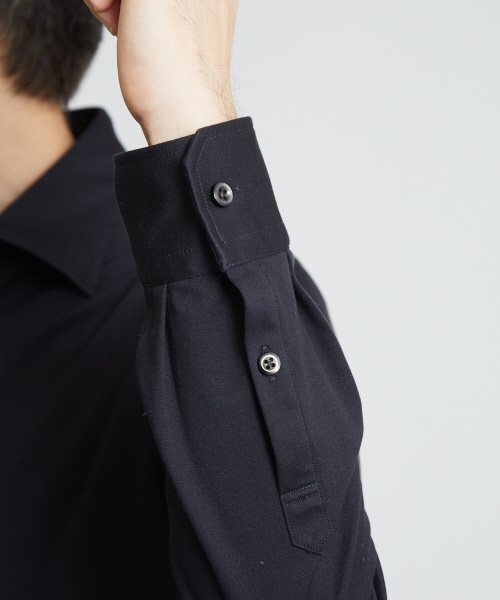 DESIGNWORKS（デザインワークス）の「モクロディストレッチ シャツ（シャツ/ブラウス・メンズ・ホワイト/ダークネイビー・44/46/48/50）」の13枚目の写真