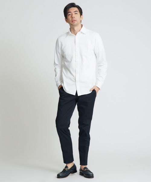 DESIGNWORKS（デザインワークス）の「モクロディストレッチ シャツ（シャツ/ブラウス・メンズ・ホワイト/ダークネイビー・44/46/48/50）」の17枚目の写真