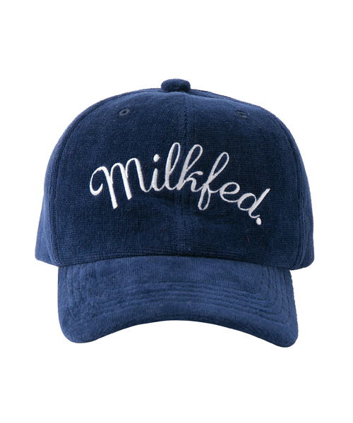 MILKFED.(ミルクフェド)の「PILE GIRLY CAP (キャップ/パイル地/パステルカラー/ロゴ)(キャップ・レディース・ライトグリーン/ネイビー/ピンク・ONESIZE)」の8枚目の写真