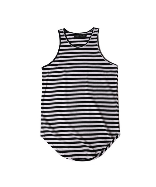 WESTBOY(ウエストボーイ)の「【WB ORIGINALS】Long length tank top(タンクトップ・メンズ・ホワイト/グレー/ブラック×ホワイト/Black・FREE)」の2枚目の写真