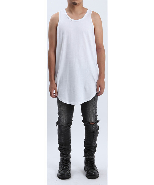 WESTBOY(ウエストボーイ)の「【WB ORIGINALS】Long length tank top(タンクトップ・メンズ・ホワイト/グレー/ブラック×ホワイト/Black・FREE)」の21枚目の写真
