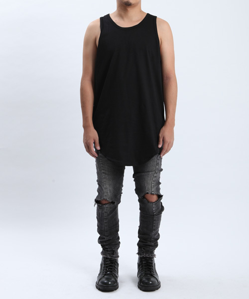 WESTBOY(ウエストボーイ)の「【WB ORIGINALS】Long length tank top(タンクトップ・メンズ・ホワイト/グレー/ブラック×ホワイト/Black・FREE)」の22枚目の写真