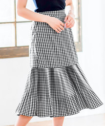 KOBE LETTUCE | 裾切り替えミモレ丈プリーツスカート(スカート)