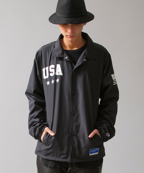 MONKEY TIME（モンキータイム）の「＜MT×Champion＞∴ COACH JKT/ブルゾン（ナイロンジャケット・メンズ・ネイビー/ブラック・X-LARGE/LARGE/MEDIUM）」の12枚目の写真