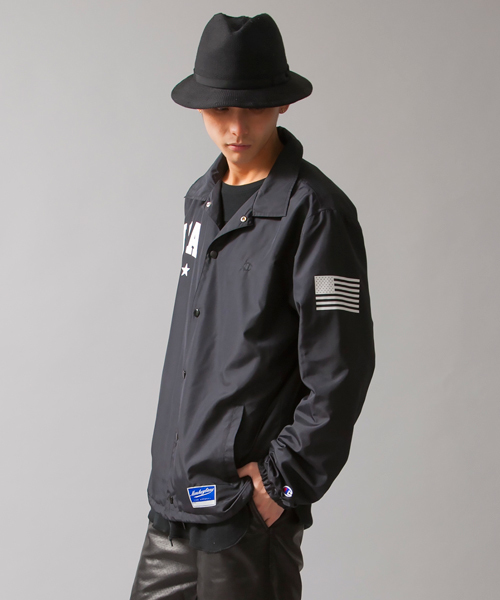 MONKEY TIME（モンキータイム）の「＜MT×Champion＞∴ COACH JKT/ブルゾン（ナイロンジャケット・メンズ・ネイビー/ブラック・X-LARGE/LARGE/MEDIUM）」の3枚目の写真