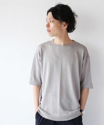 和紙×レーヨン天竺ドロップショルダークルーN.P/O