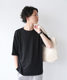 和紙×レーヨン天竺ドロップショルダークルーN.P/O
