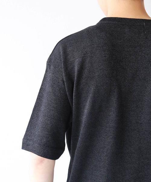quadro(クオドロ)の「和紙×レーヨン天竺ドロップショルダークルーN.P/O(Tシャツ/カットソー・メンズ・ブラック/グレー/サンドベージュ・MEDIUM/LARGE)」の13枚目の写真