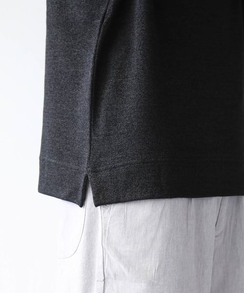 quadro(クオドロ)の「和紙×レーヨン天竺ドロップショルダークルーN.P/O(Tシャツ/カットソー・メンズ・ブラック/グレー/サンドベージュ・MEDIUM/LARGE)」の11枚目の写真