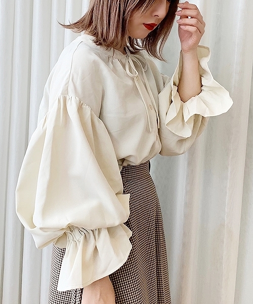 apres jour mignon(アプレジュールミニョン)の「袖タックキャンディースリーブブラウス【ZOZOTOWN限定アイテム】(シャツ/ブラウス・レディース・アイボリー/その他/ライトピンク・フリー)」の15枚目の写真
