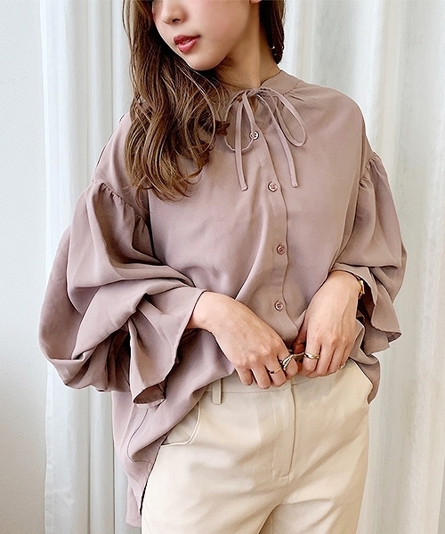 apres jour mignon(アプレジュールミニョン)の「袖タックキャンディースリーブブラウス【ZOZOTOWN限定アイテム】(シャツ/ブラウス・レディース・アイボリー/その他/ライトピンク・フリー)」の11枚目の写真