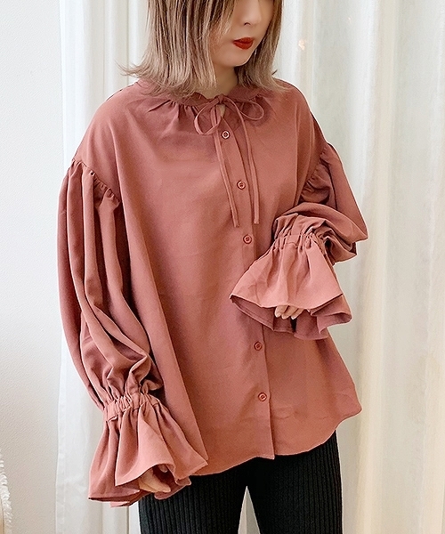 セール】袖タックキャンディースリーブブラウス【ZOZOTOWN限定アイテム